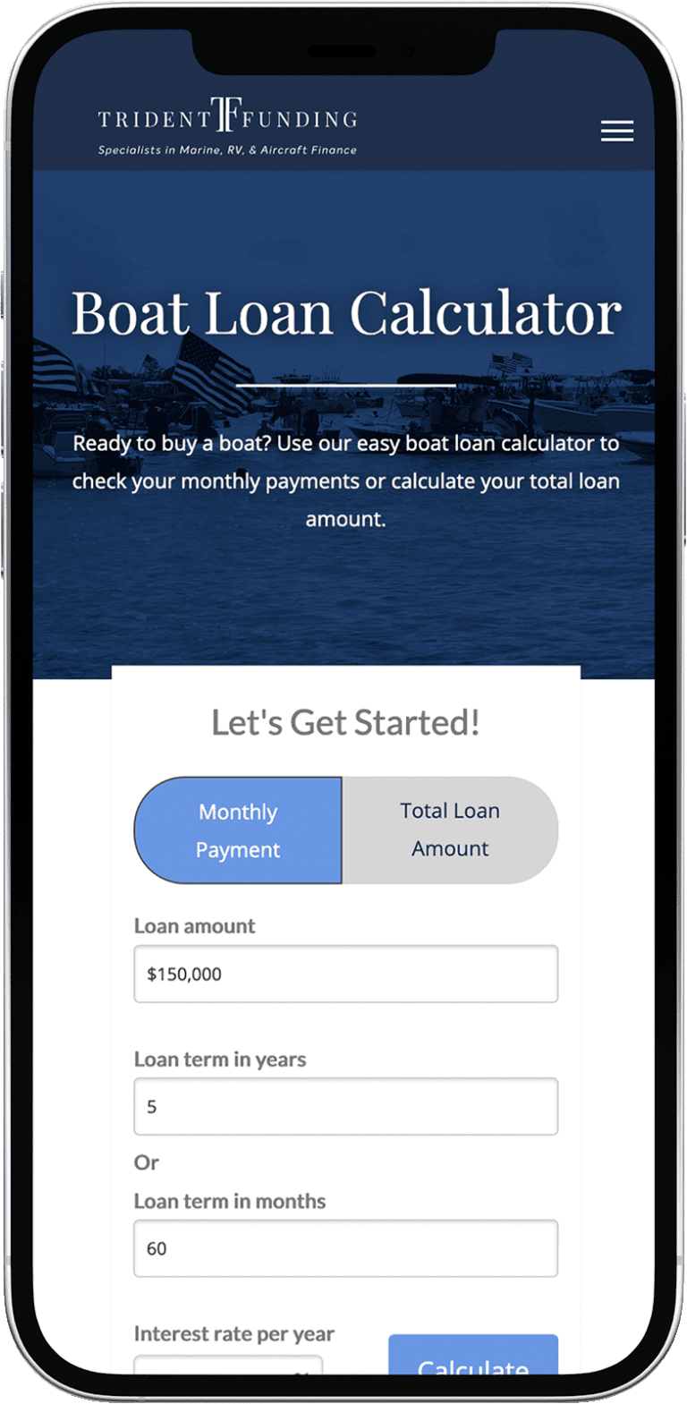 yacht payment calculator