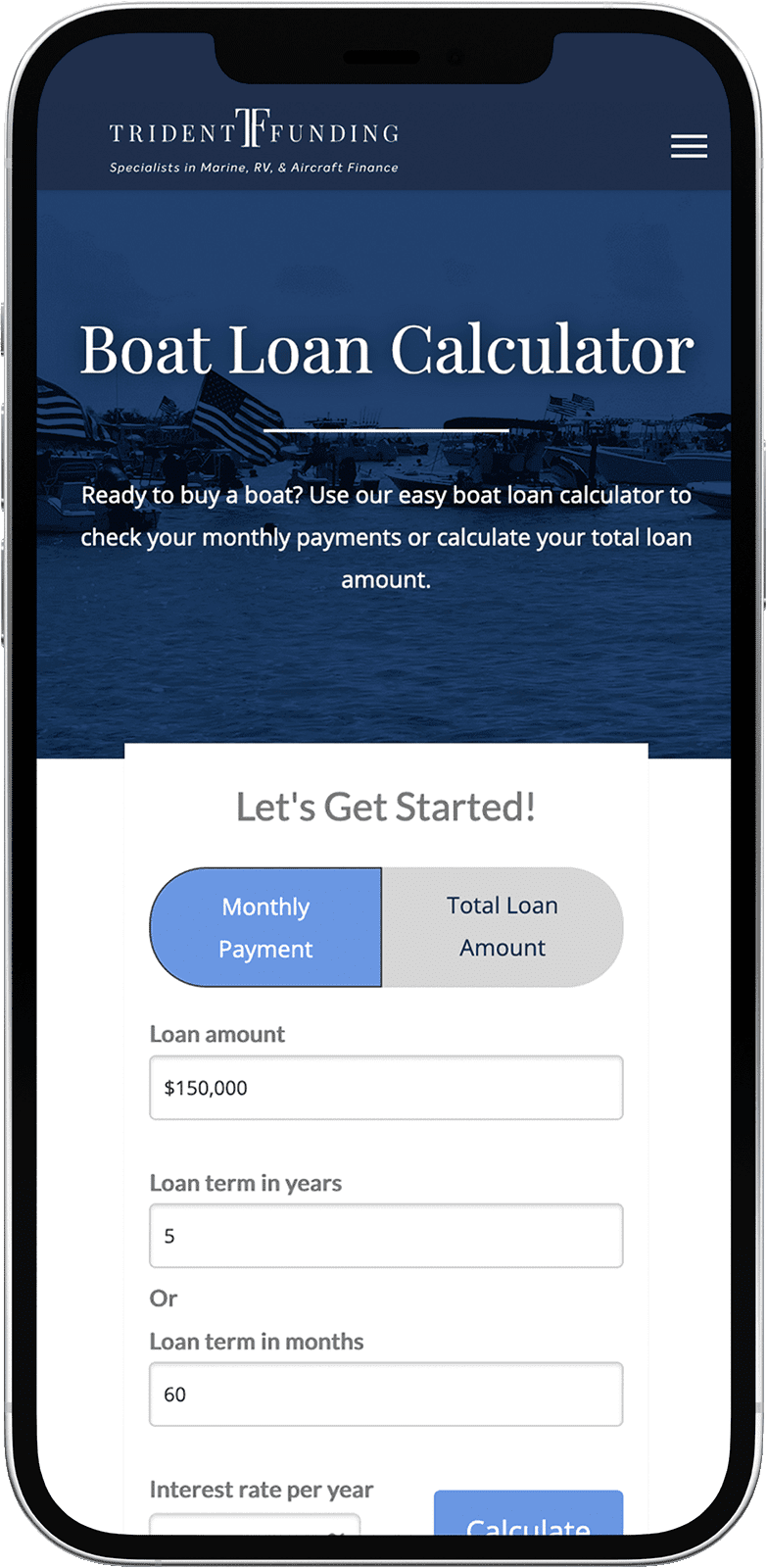 Boat & Yacht Loan Financing Trident Funding