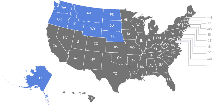 Trident Funding Northwest Region Map