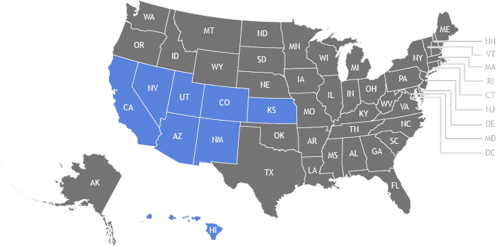 Trident Funding Southwest Region Map